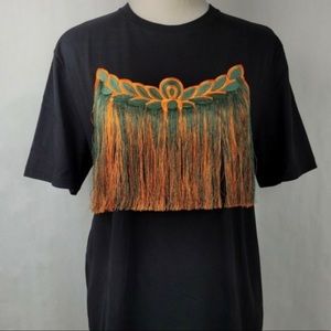 MCM Black Fringe Top